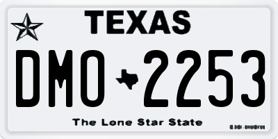 TX license plate DMO2253