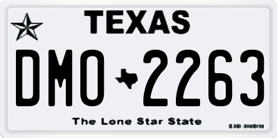 TX license plate DMO2263
