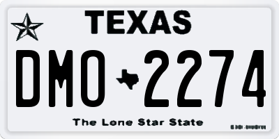 TX license plate DMO2274