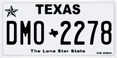 TX license plate DMO2278