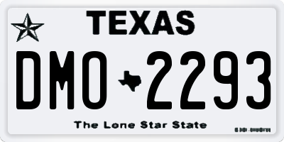 TX license plate DMO2293