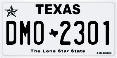 TX license plate DMO2301