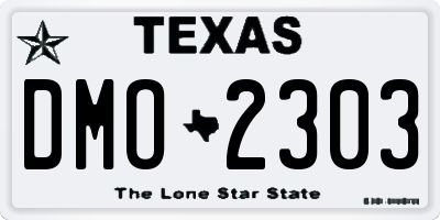 TX license plate DMO2303