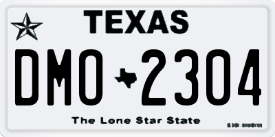 TX license plate DMO2304