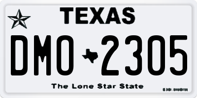 TX license plate DMO2305