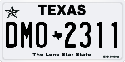 TX license plate DMO2311