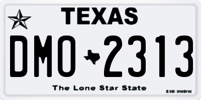 TX license plate DMO2313