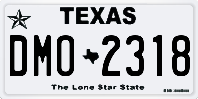 TX license plate DMO2318