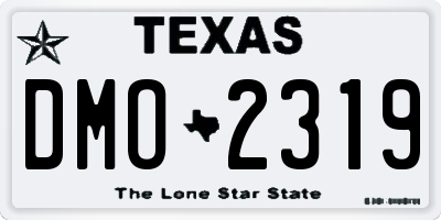 TX license plate DMO2319