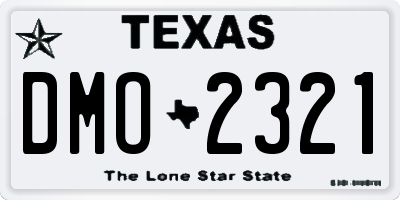 TX license plate DMO2321
