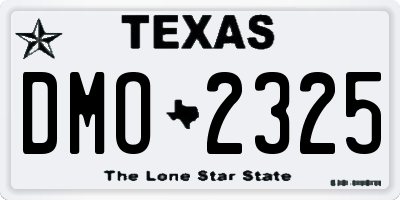 TX license plate DMO2325