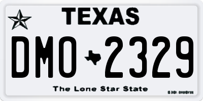 TX license plate DMO2329