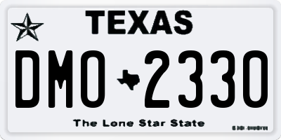 TX license plate DMO2330