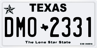 TX license plate DMO2331