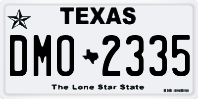TX license plate DMO2335