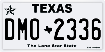 TX license plate DMO2336