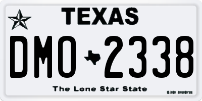 TX license plate DMO2338