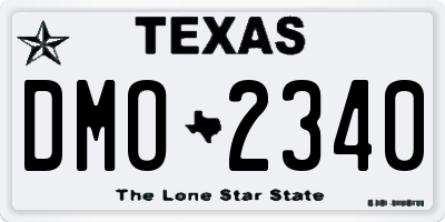 TX license plate DMO2340