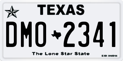 TX license plate DMO2341