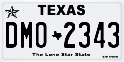 TX license plate DMO2343