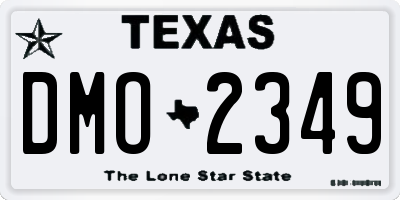 TX license plate DMO2349