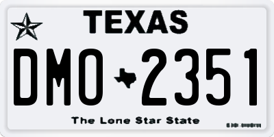 TX license plate DMO2351