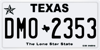 TX license plate DMO2353