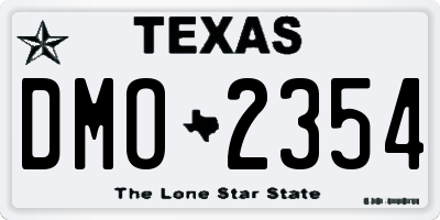 TX license plate DMO2354