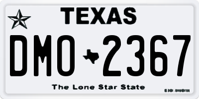 TX license plate DMO2367