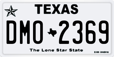 TX license plate DMO2369
