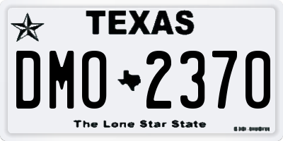 TX license plate DMO2370