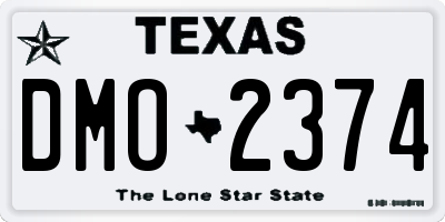TX license plate DMO2374