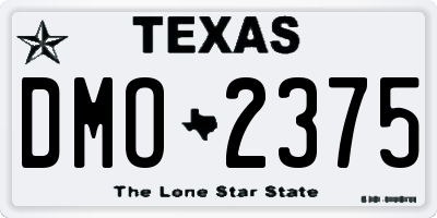 TX license plate DMO2375