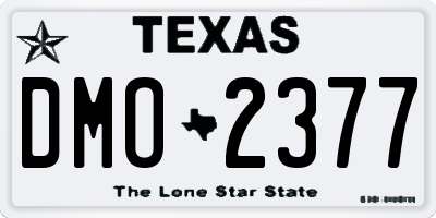 TX license plate DMO2377