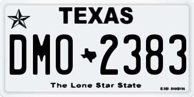 TX license plate DMO2383