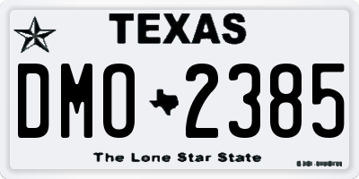 TX license plate DMO2385