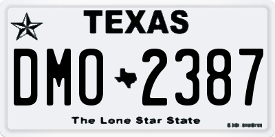 TX license plate DMO2387