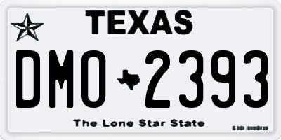 TX license plate DMO2393