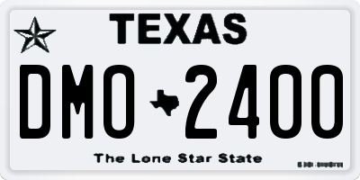 TX license plate DMO2400