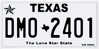 TX license plate DMO2401