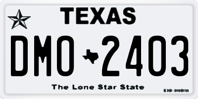 TX license plate DMO2403