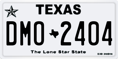 TX license plate DMO2404