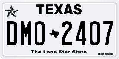 TX license plate DMO2407
