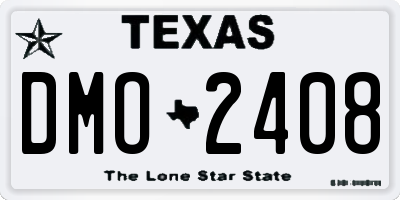 TX license plate DMO2408