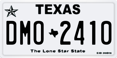 TX license plate DMO2410