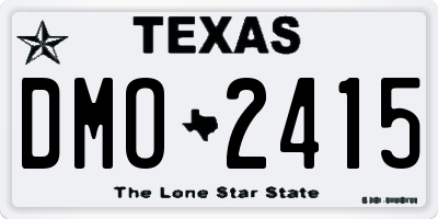 TX license plate DMO2415