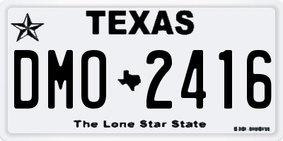 TX license plate DMO2416