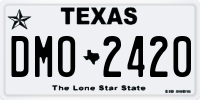 TX license plate DMO2420