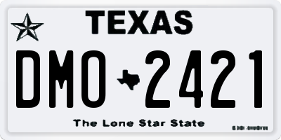 TX license plate DMO2421