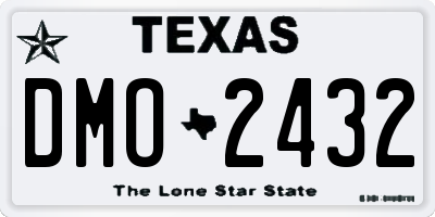 TX license plate DMO2432